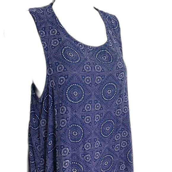 Roxy Patterned Print Sleeveless Racer Back MIDI Dress Blue Size Small - Picture 4 of 12